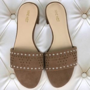 Nine West Ranfordo Faux Suede Block kitten heel Sandal